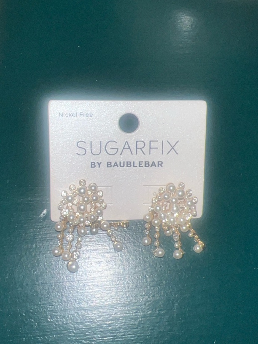 BaubleBar Sugarfix Pearl Cascade Earrings - Cream & Gold